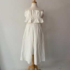 NWT Aura Strapless Jumpsuit in White, Size M